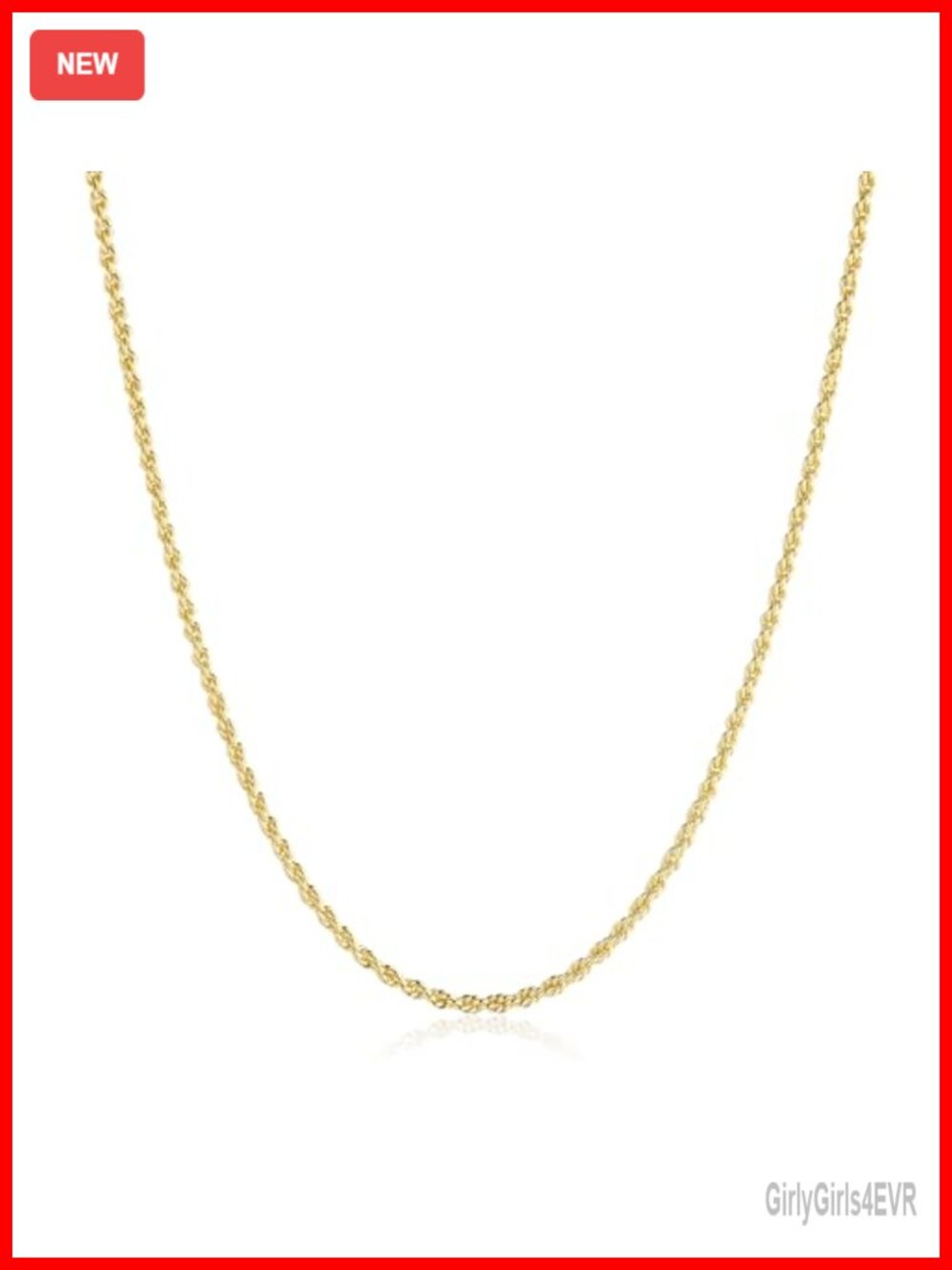 14K Gold Rope Chain Necklace 2.5mm Diamond-Cut Braided Layering Jewelry